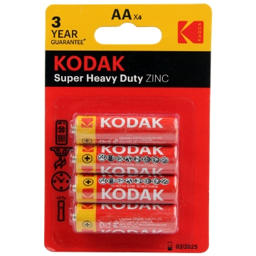 Mostrar detalles de Tarjeta de Batería de Pluma de Zinc de Alta Resistencia, 4 Piezas AA - Kodak Imagen de Tarjeta de Batería de Pluma de Zinc de Alta Resistencia, 4 Piezas AA - Kodak