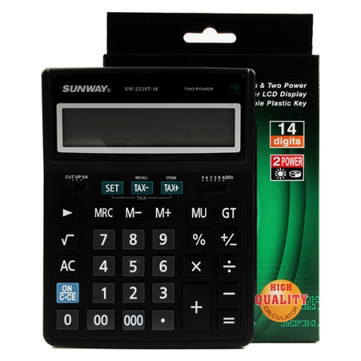 Picture of 14Digit Digital Desk Calculator 1.5 V 35x115 mm - Sunway SW2239T14