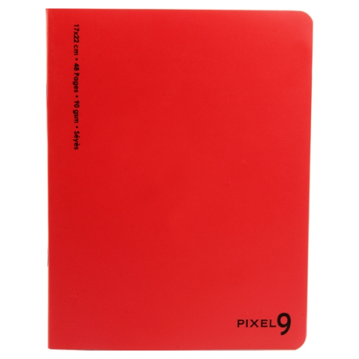 Picture of French Poly stapled Notebook, Red, 24 Sheets, 22 x 17 cm - Pixel 9