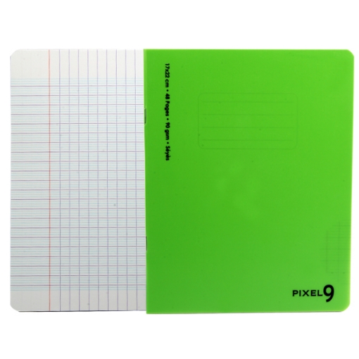 Picture of French Stapled Notebook Green 24 Sheets 22 x 17 cm - Mintra Pixel 9