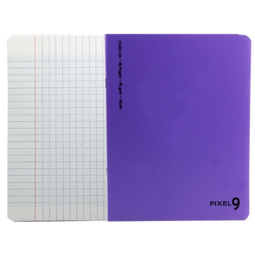 Picture of French Stapled Mauve Notebook, Pixel 9, Poly, 24 Sheets, 22 x 17 cm - Mintra