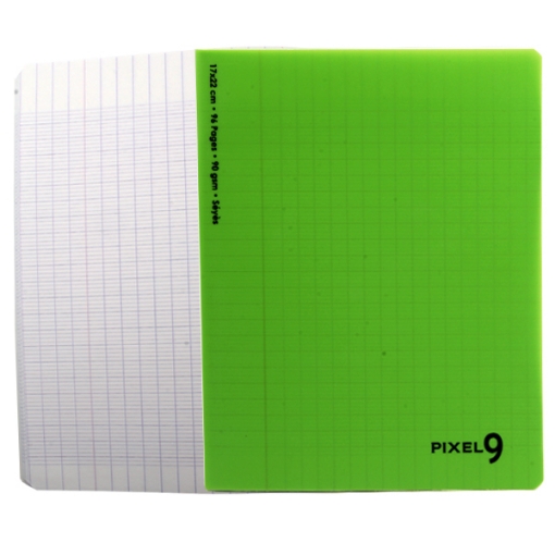 Picture of School notebook green Poly Pin 9 Pixels 48 Sheets French Size 22*17