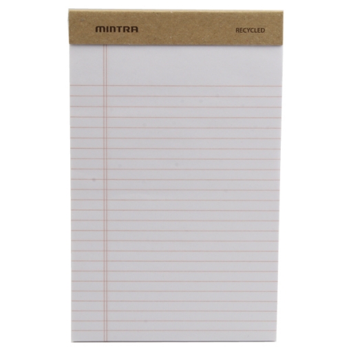 Picture of Notepad Pin White Paper 50 Sheets 56 gm Ruled Narrow 12x20 cm - Mintra Baggase