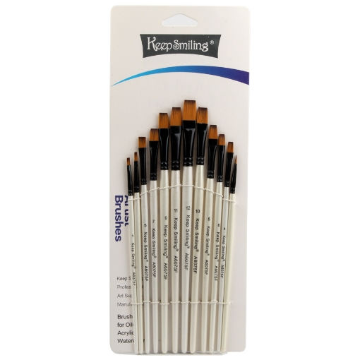 Picture of White Brush Set on Card Size 12 - Keep Smiling