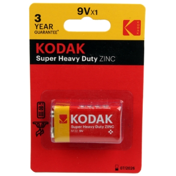 Mostrar detalles de Batería de Zinc 9V Muy Fuerte, de Alta Durabilidad y Larga Duración - Kodak Imagen de Batería de Zinc 9V Muy Fuerte, de Alta Durabilidad y Larga Duración - Kodak
