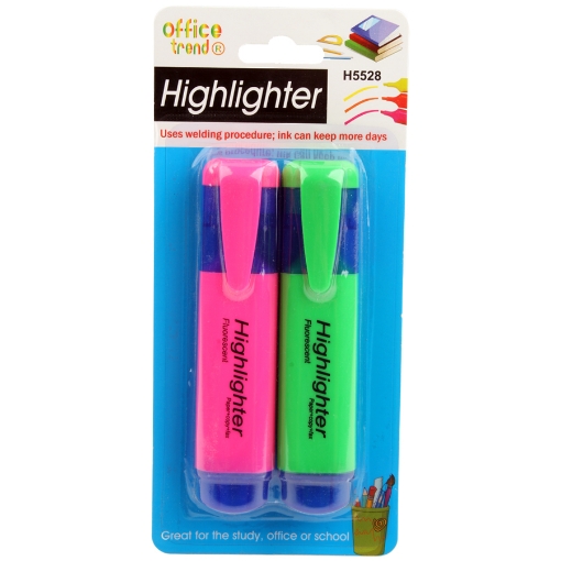 Imagen de Juego de 2 rotuladores fluorescentes de punta biselada - Office Trend Modelo H5528