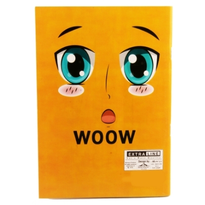 Picture of English Lined Notebook, 60 Sheets Smile Shape Yellow Color - Extra Line Panda-10