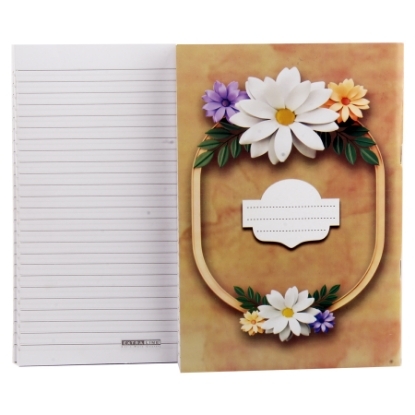 Picture of Lined Notebook, White Paper, Rose Shape, 100 Sheets - Extra Line Panda 6