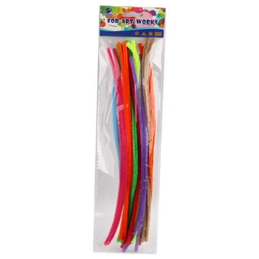 Picture of Velvet Chenille Stems 20 Pieces Multicolored - Simba MT204