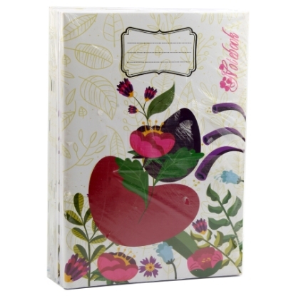 Picture of English Stapled Notebook Rose Shape White Paper 80 Sheets A4 - Extra Line Panda 8