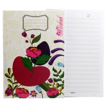 Picture of English Stapled Notebook Rose Shape White Paper 80 Sheets A4 - Extra Line Panda 8