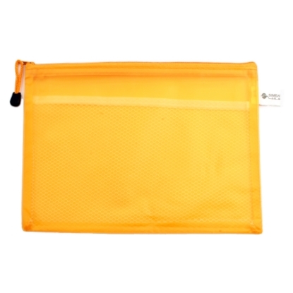 Picture of Plastic Zipper Folder with Mesh Divider Yellow B4 - Simba