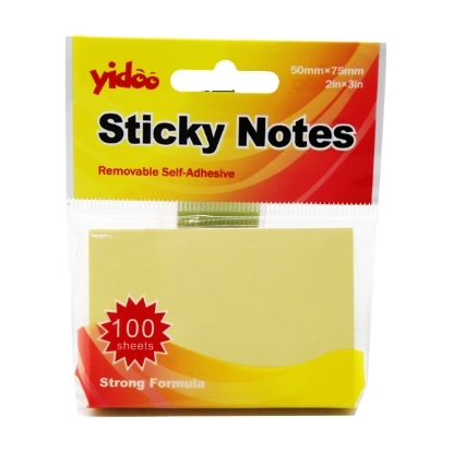 Picture of Sticky Notes Yellow 75x50 mm 100 Sheets - Yidoo