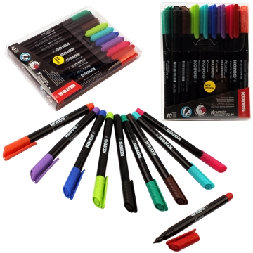 Mostrar detalles de Juego de marcadores, Punta Fina 10 colores, Modelo Kores 22141 Imagen de Juego de marcadores, Punta Fina 10 colores, Modelo Kores 22141