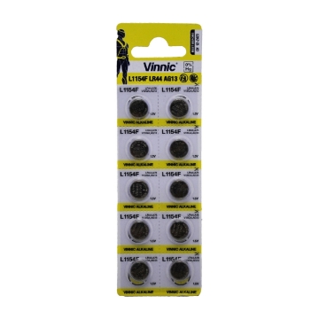 Mostrar detalles de Batería redonda 1.5 V 5.4 x 11.6 mm LR44- Vinnic Alcalina L1154F Imagen de Batería redonda 1.5 V 5.4 x 11.6 mm LR44- Vinnic Alcalina L1154F