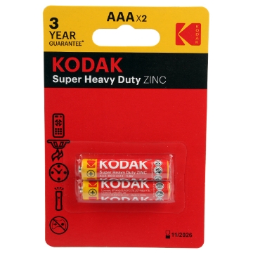 Mostrar detalles de Tarjeta de Batería AAA de Zinc de Alta Resistencia 2 Piezas - Kodak Imagen de Tarjeta de Batería AAA de Zinc de Alta Resistencia 2 Piezas - Kodak