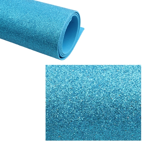 Picture of EVA glitter Foam sheet, Light Blue 2mm 50x70 cm - Simba