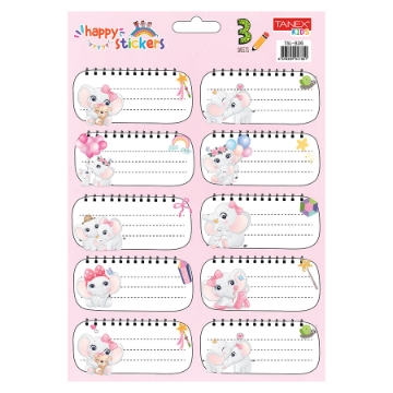 Show details for School Tickets For Girls Different Shapes 10 Pieces Colors 3 Sheets - Tanex TSL-836 Picture of School Tickets For Girls Different Shapes 10 Pieces Colors 3 Sheets - Tanex TSL-836