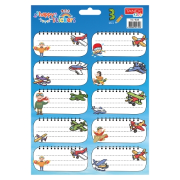 Agrandir l'image de Billets d'école turcs, différentes formes pour garçons, 10 pièces, 3 feuilles de couleurs - Tanex TSL-808 Image de Billets d'école turcs, différentes formes pour garçons, 10 pièces, 3 feuilles de couleurs - Tanex TSL-808