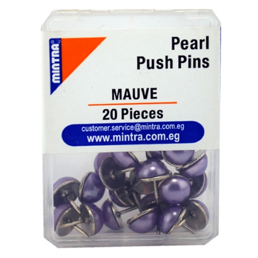 Picture of Mintra Office Pins Plastic Box - Pearl Light Purple - 20 Pins Model 95654