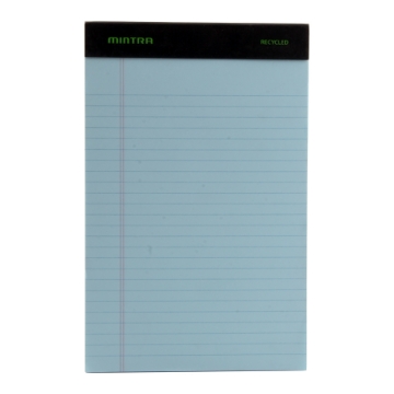 Show details for Notepad lined, 50 sheets, colored, 5 x 8, with stapler recycled Mintra Picture of Notepad lined, 50 sheets, colored, 5 x 8, with stapler recycled Mintra
