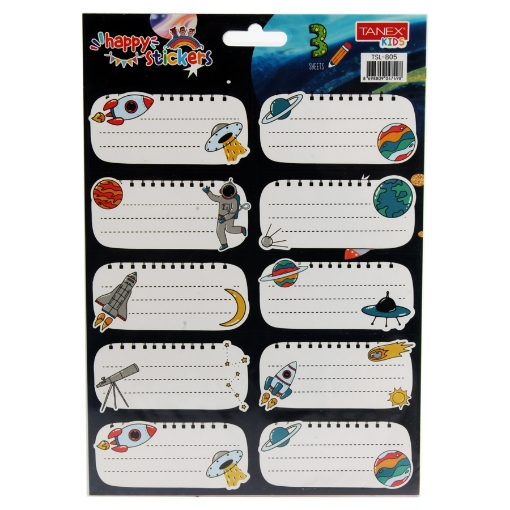 Picture of 10 Pieces School Sticker 3 Sheets Colors - Tanex TSL-805