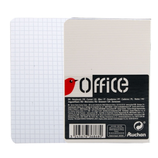 Picture of Wire-bound notebook Clear pp, 96- paper White Cover 14x9 A6 Auchan