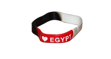 Mostrar detalles de Pulseras de goma plástica con bandera de Egipto Imagen de Pulseras de goma plástica con bandera de Egipto