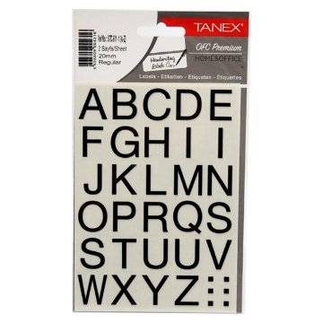 Zeige Details für Aufkleberbuchstaben normale Schriftart Schwarz 2 Blätter 20 mm - Tanex Bild von Aufkleberbuchstaben normale Schriftart Schwarz 2 Blätter 20 mm - Tanex