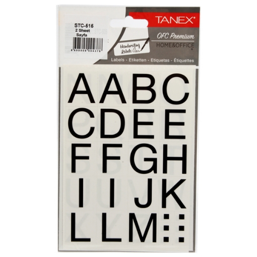 Picture of English Letters Sticker, Regular Font, 2 Sheets, 24 mm, 20 g - Tanex STC-515