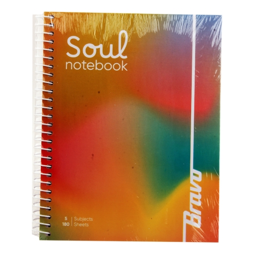 Picture of Bravo University Notebook, Lined, 180 Sheets, Spiral Bound