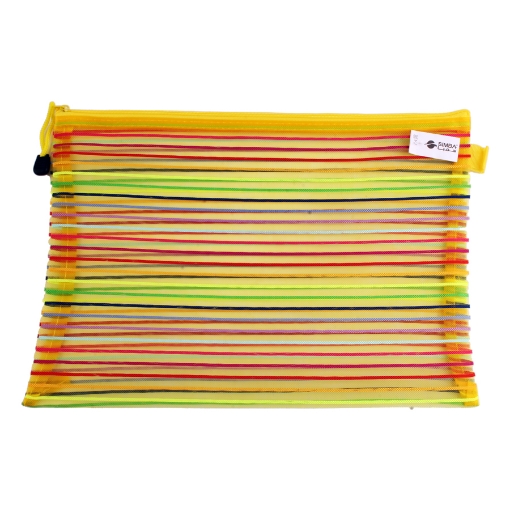 Picture of Striped Smash Zipper Case, Yellow A4 - Simba QCD