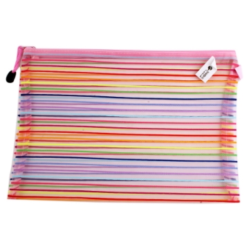 Zeige Details für Tasche mit Reißverschluss pink gestreift Größe A4 Simba Modell QCD-A4 Bild von Tasche mit Reißverschluss pink gestreift Größe A4 Simba Modell QCD-A4