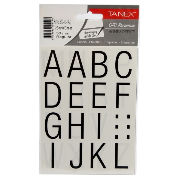 显示明细 黑色贴纸字母常规字体 2张 30毫米 - Tanex 图片 黑色贴纸字母常规字体 2张 30毫米 - Tanex