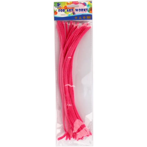 Imagen de Varillas de Alambre Flexible Aterciopeladas - Bolsa de 20 Piezas - Color Fucsia - Modelo Simba MT205