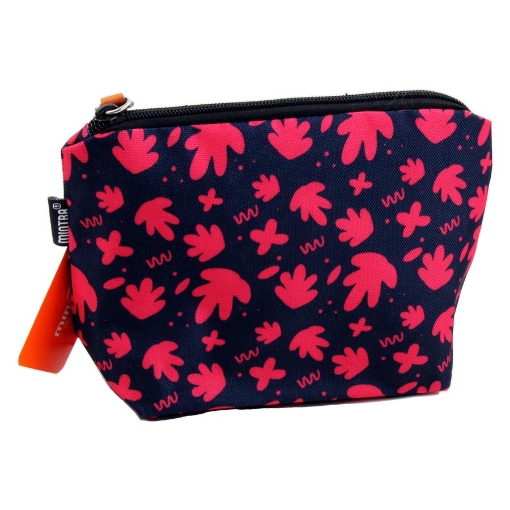 Picture of Pencil case red leaves fabric Multipurpose 1 Zipper Printed Mantra Model 09470