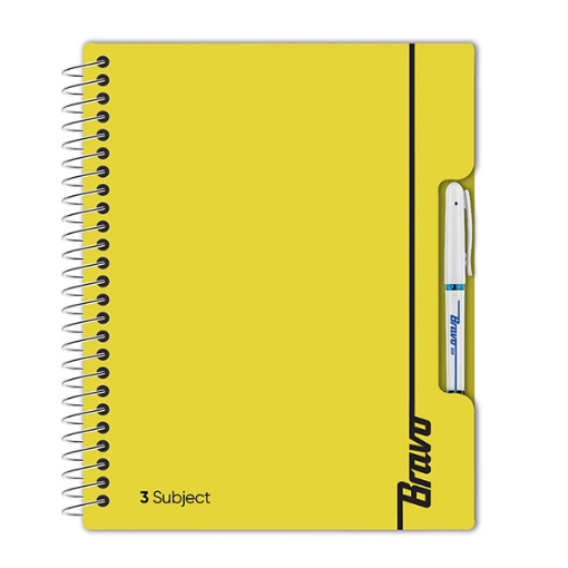 Picture of Wirebound Notebook,126 Sheets with 3 Dividers White Paper A4 140 gsm Size 27.3 * 19.8 * 2 cm Cover made of Polypropylene - Bravo