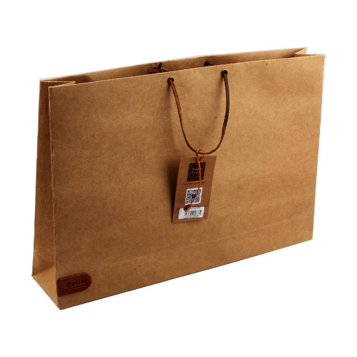 Picture of Gift bag large leather handle color box 26*40 cm