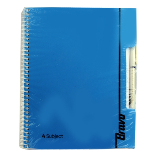 Picture of Wirebound University Notebook 168 Sheets with 4 Dividers 70gsm White Paper A4 Size 21*29.7cm 250 Micron Plastic Cover - Bravo