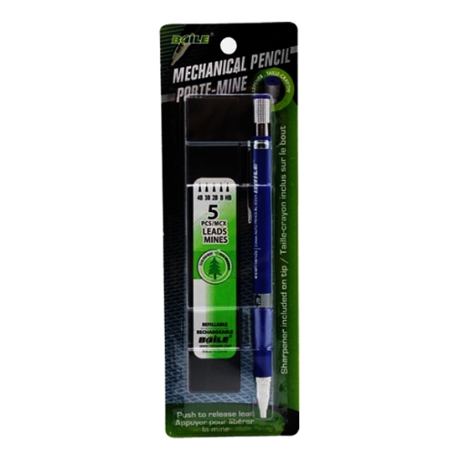 Picture of Mechanical Pencil 2mm with Sharpener - Card of 1 Pencil + Box of 5 Leads - Baile Model BL-520S