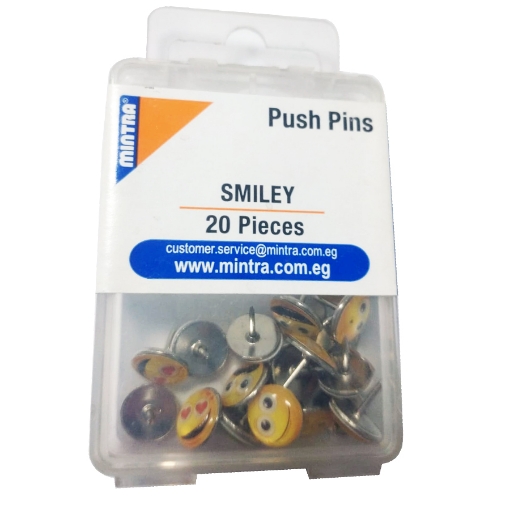 Picture of Box of office pin Smiley colors and shapes 20 Pins Mintra Model 95680