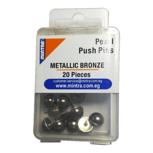 Picture of Mintra Office Pins Plastic Box - Pearl Metallic Bronze - 20 Pins Model 95846