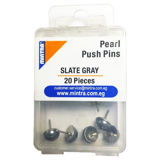 Image de Boîte de 20 épingles à tête en perle gris ardoise Z52 - Mintra 95659