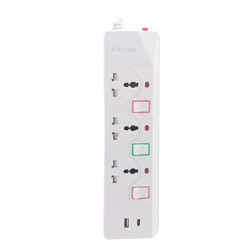 Image de مشترك كهرباء ( 3 مخارج + USB + TYPE C) إي ترين موديل PS-07-4