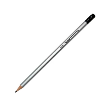 Zeige Details für Silberner Bleistift mit Radiergummi Bravo Bild von Silberner Bleistift mit Radiergummi Bravo