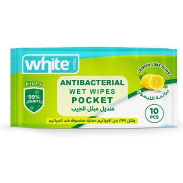 Agrandir l'image de مناديل مبللة عطر الليمون 10 مناديل وايت Image de مناديل مبللة عطر الليمون 10 مناديل وايت