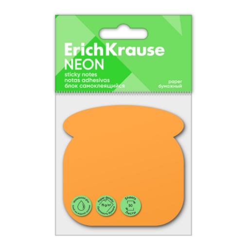 Picture of Erich Krause Sticky Notes - Neon Orange Phone Shape 50 Sheets - Model 61731