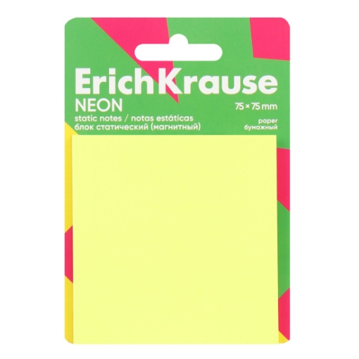 Picture of Erich Krause Sticky Notes - Neon Yellow 75x75mm 50 Sheets - Model 61903