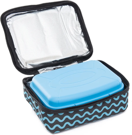 Image de Sac à lunch Blue Waves + Boîte à lunch 1,4 L, 16 x 19 cm - Mintra