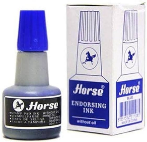 Picture of Horse Stamp Ink 30 ml Blue Color